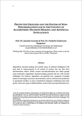 Protected grounds and the system of non-discrimination law in the context of algorithmic decision-making and AI